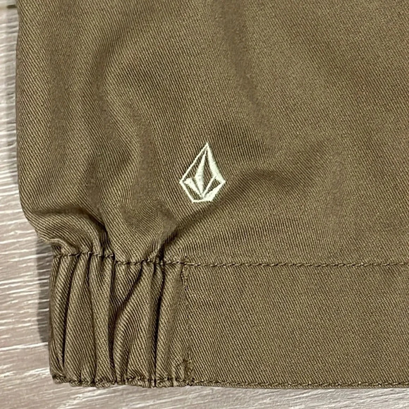 NWOT Volcom Women's Frochickie 2 Lovin Phoebe Brown Zip Up Canvas Moto Jacket XL - Picture 16 of 16